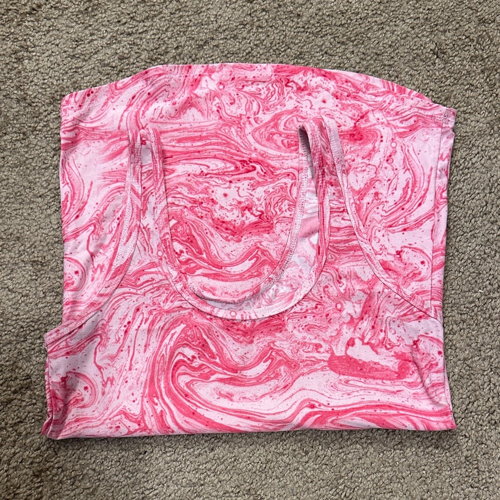 No Boundaries Pink and White Swirl Top